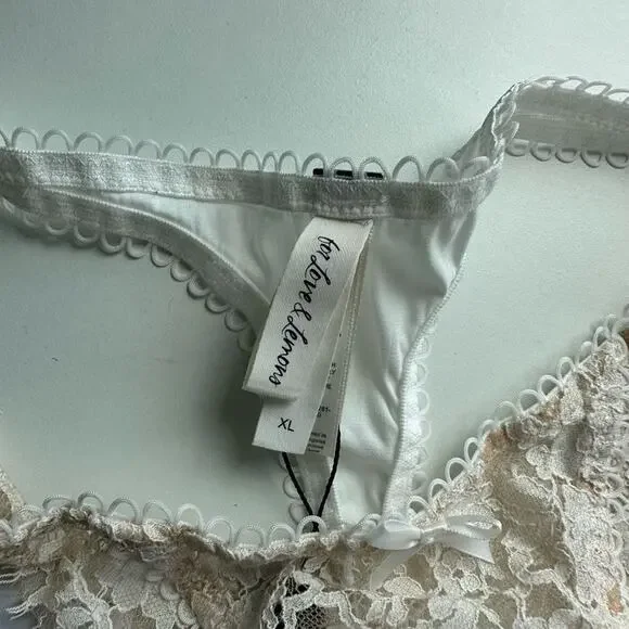For Love and Lemons for Victoria’s Secret Fay Lace Thong Panty in White, XL NWT - Picture 7 of 8